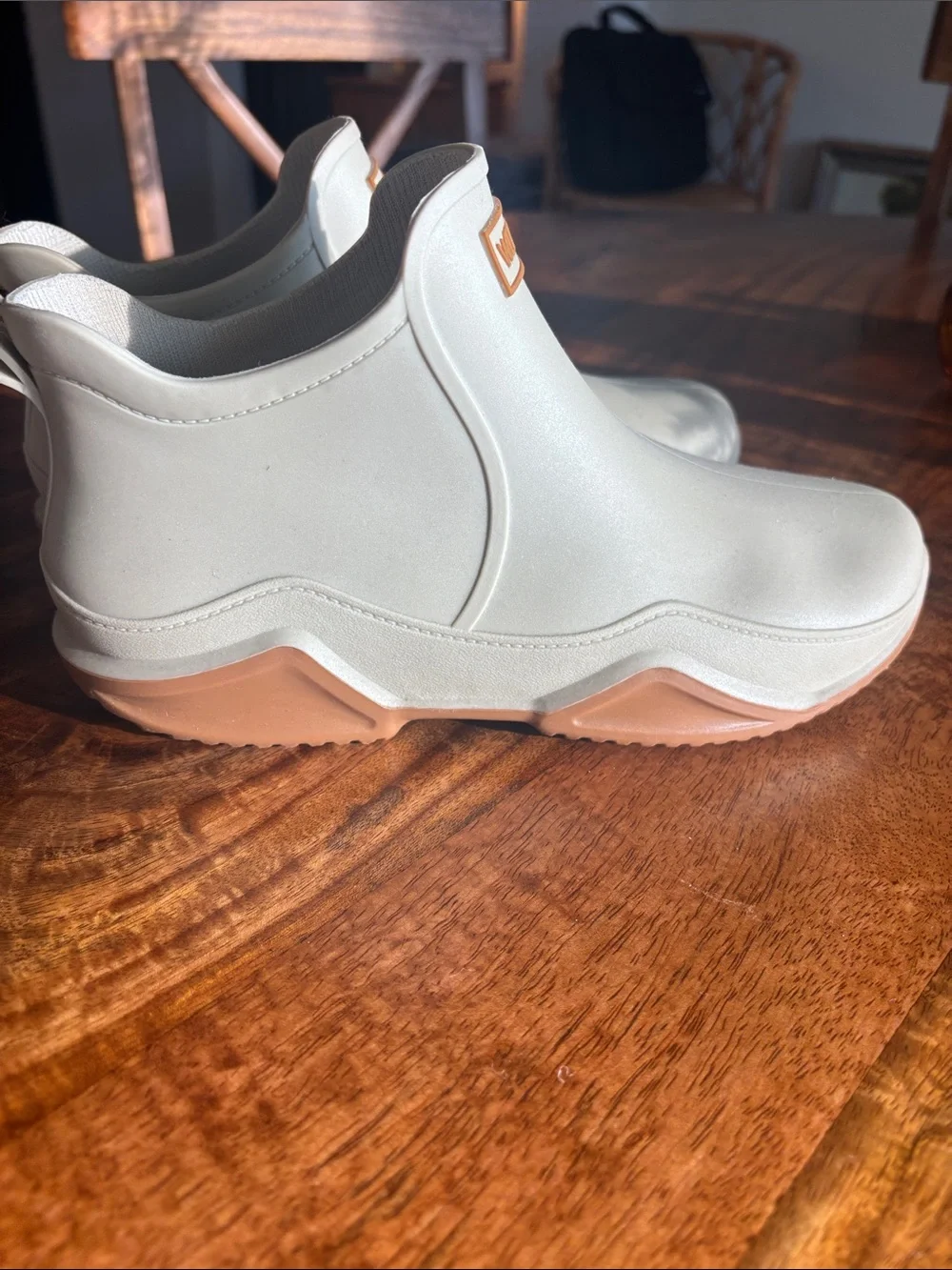 Waterproof Rain Boots in Light Beige